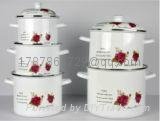 enamel casserole set with metal lid 2