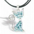 Cat charm with Ribbon chain