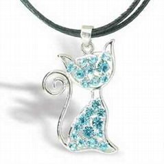 Cat charm with Ribbon chain