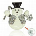 Snowman magnet brooch