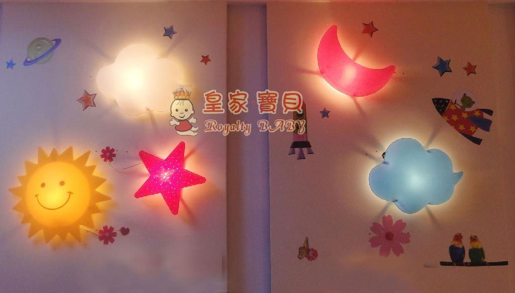 Cartoon wall lamp sun cloud star conch 5