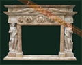 White Marble Fireplace Mantel 5