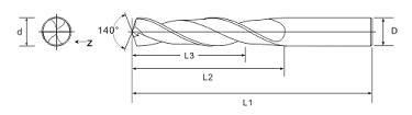 The ultramicron carbonizes the tungsten steel short edge drill bit 2