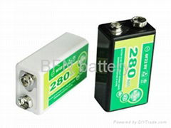 NiMH 9V280mAh rechargeable batteries