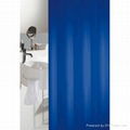 Blue PVC shower curtain