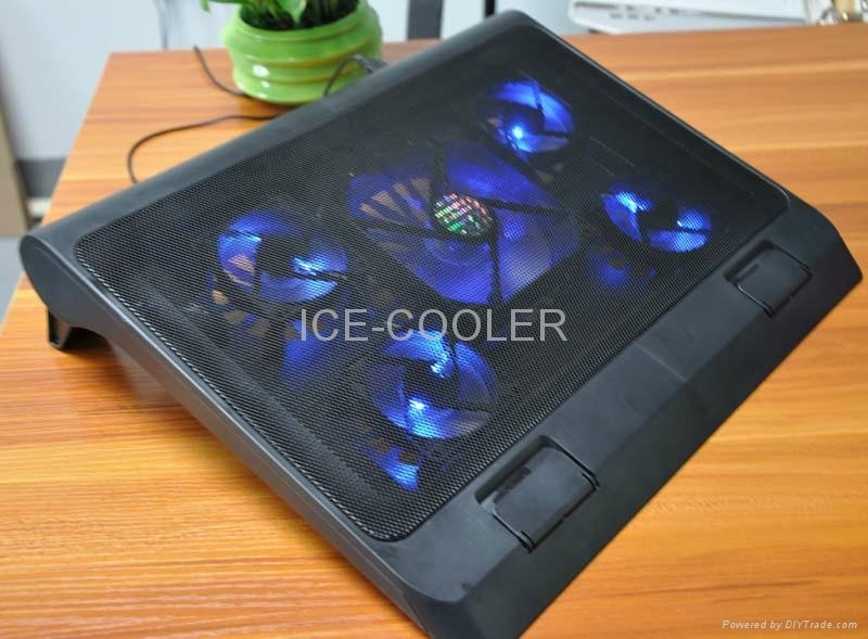 五風扇ICE-COOLER可調高度筆記本散熱器