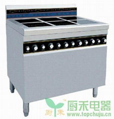 6 burners commercial induction range