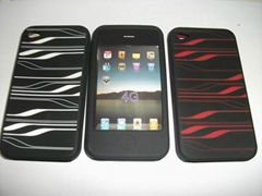 Apple Iphone 4G silicone case with silk