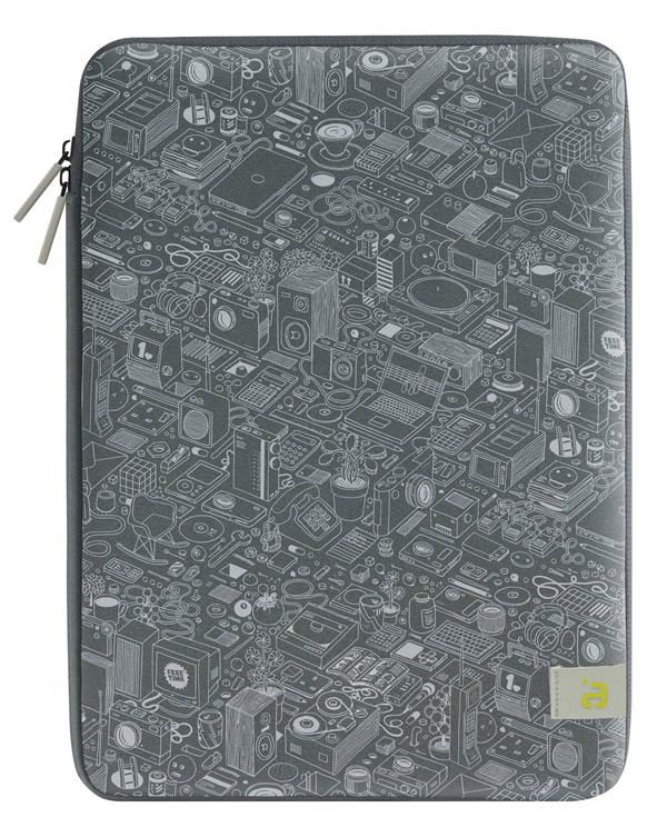 Bezier laptop sleeve PC 13" with "Gadgetopia" graphic