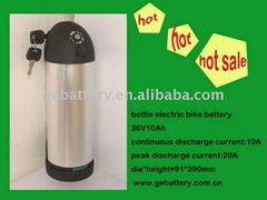 36V/10Ah Bottle Electric Bike Battery