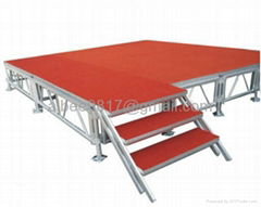 aluminum stage with red carpet platform