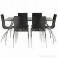 modern metal and glass dining table