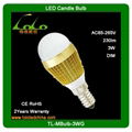 4W dimmable led cob candle bulb