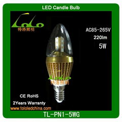 5W 360d dimmable led cob/candle bulbs