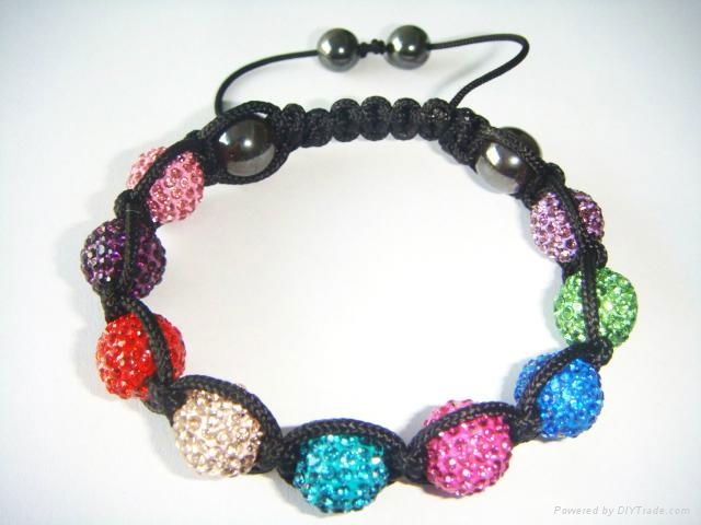 Rainbow Shamballa style bracelet 