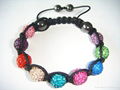 Rainbow Shamballa style bracelet