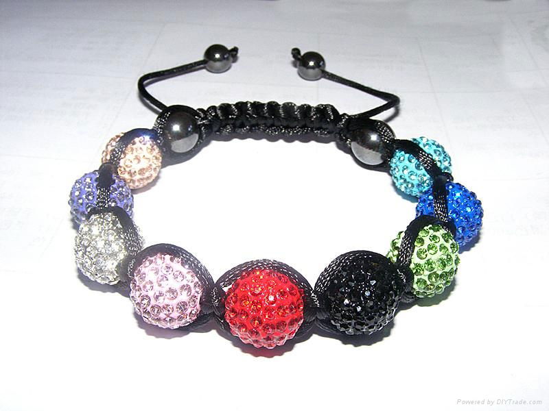 Rainbow Shamballa style bracelet  2