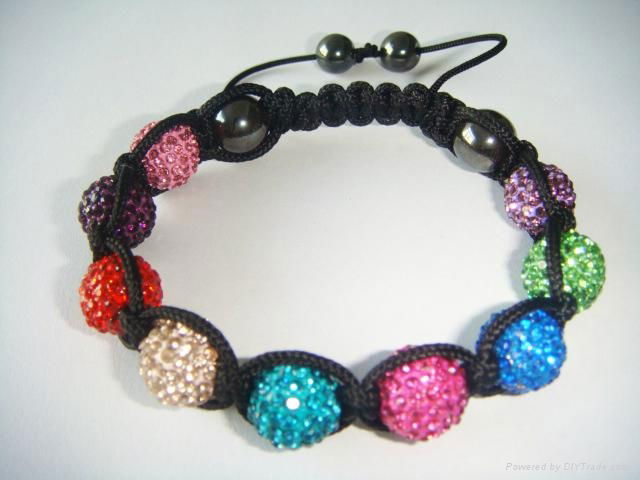 Rainbow Shamballa style bracelet  3