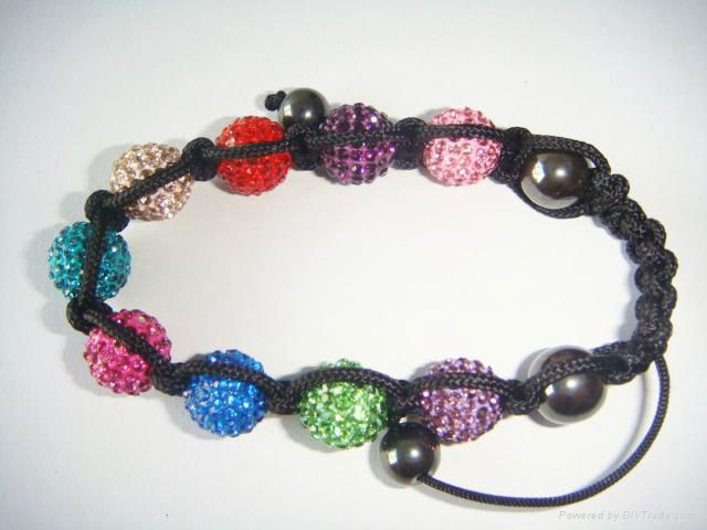 Rainbow Shamballa style bracelet  4