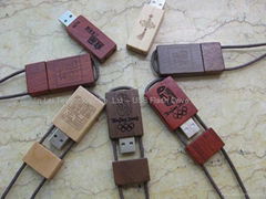 Wooden USB pen drive -with logo laser