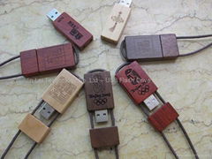 Wooden USB pen drive -with logo laser imprint -16gb