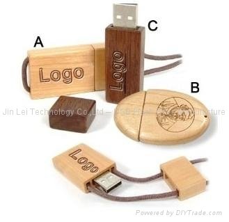 Wooden USB pen drive -with logo laser imprint -16gb 4