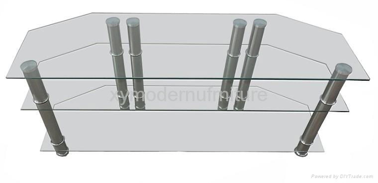hot sell modern design tempered glass tv stand