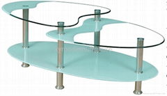 hot sell modern design new oval tempered glass coffee table 