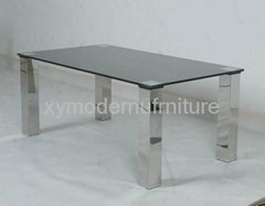 rectangle black tempred glass coffee table
