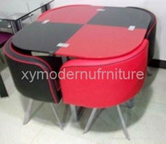 hot sell tempered glass dining table and chair