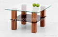modern design rectangle wood and glass coffee table  3