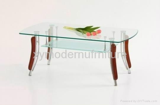 modern deisgn living room furniture wood glass coffee table  3