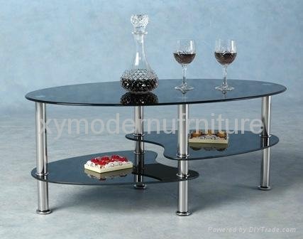 hot sell modern design new oval tempered glass coffee table  3
