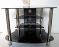 modern design black tempered glass tv stand  2