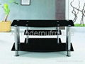 hot sell black modern design new style glass tv stand  2