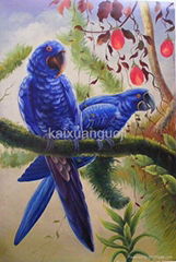 Chinese handmade low price birds canvas