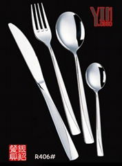 供應銀貂頂級不鏽鋼刀叉勺4件套餐