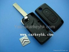 Citroen 2 buttons flip case with groove no battery place CE0523