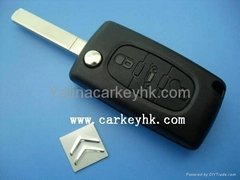 Citroen 307 3 buttons flip key case trunk button without groove CE0536