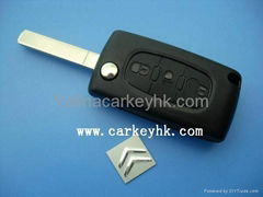  Citroen 307 3 buttons flip key blank with light button CE0536