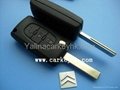Citroen 407 3 buttons flip key cover with light button no battery place 2