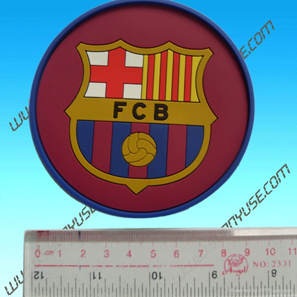 Football theme soft PVC coaster (plastic cup mat) 2