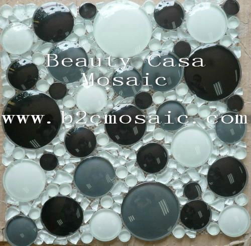 3D cicle glass mosaic tile