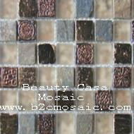 3 D cicle glass mosaic tile 5