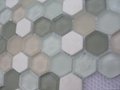 Hexagon glass mosaic tile  glass mix
