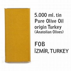 Offer for Turkish Pure Olive Oil (5 lt tin)