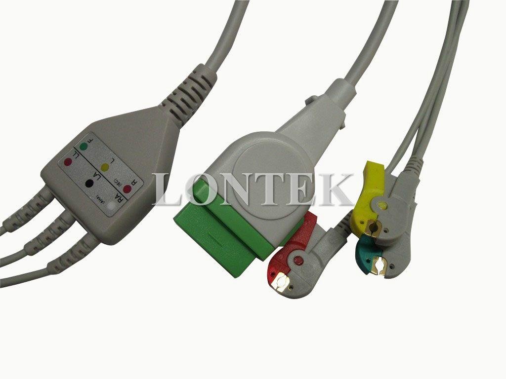 GE-Marqutte Dash one piece patient cable,3Lead,Rectangle 11P