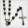6mm Hematite Catholic Rosary 1