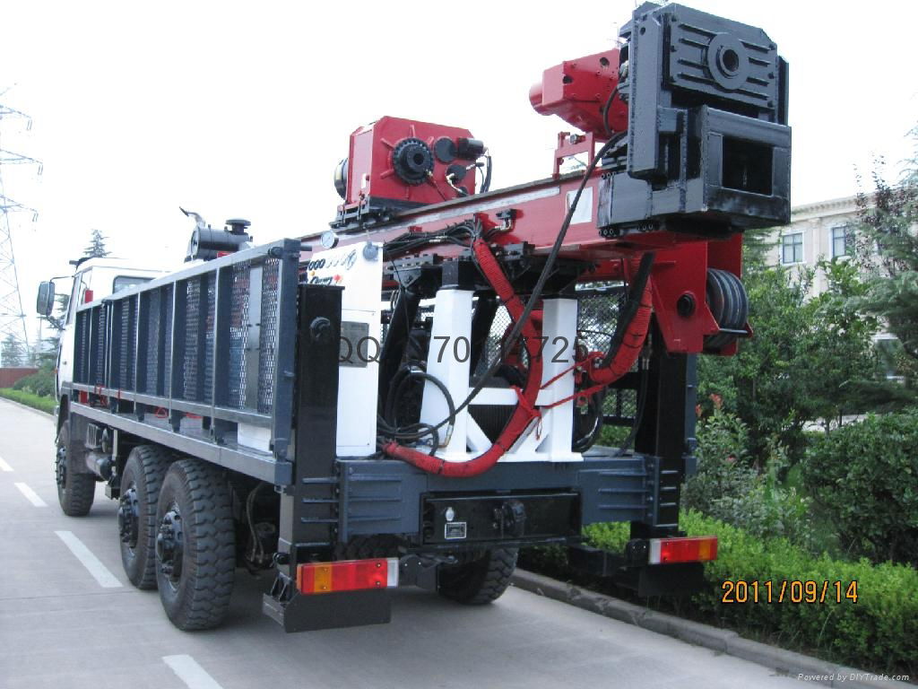 Full hydraulic HYDX-5A Truck Mounted Drill Rig with 1500m drill capacity   3