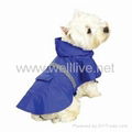Dog Rain Coat with Reflective Stripe - Blue - Size Medium